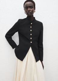 Jacket with jewel-button strip collar - Women MANGO USA at Mango